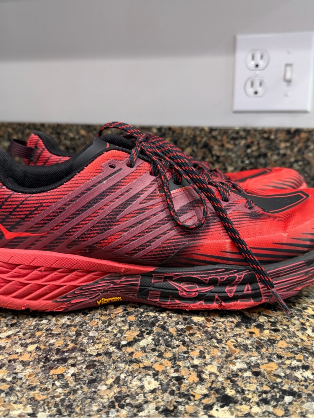 Men’s Hoka  Speedgoat  Red Performance Running Shoes 10.5